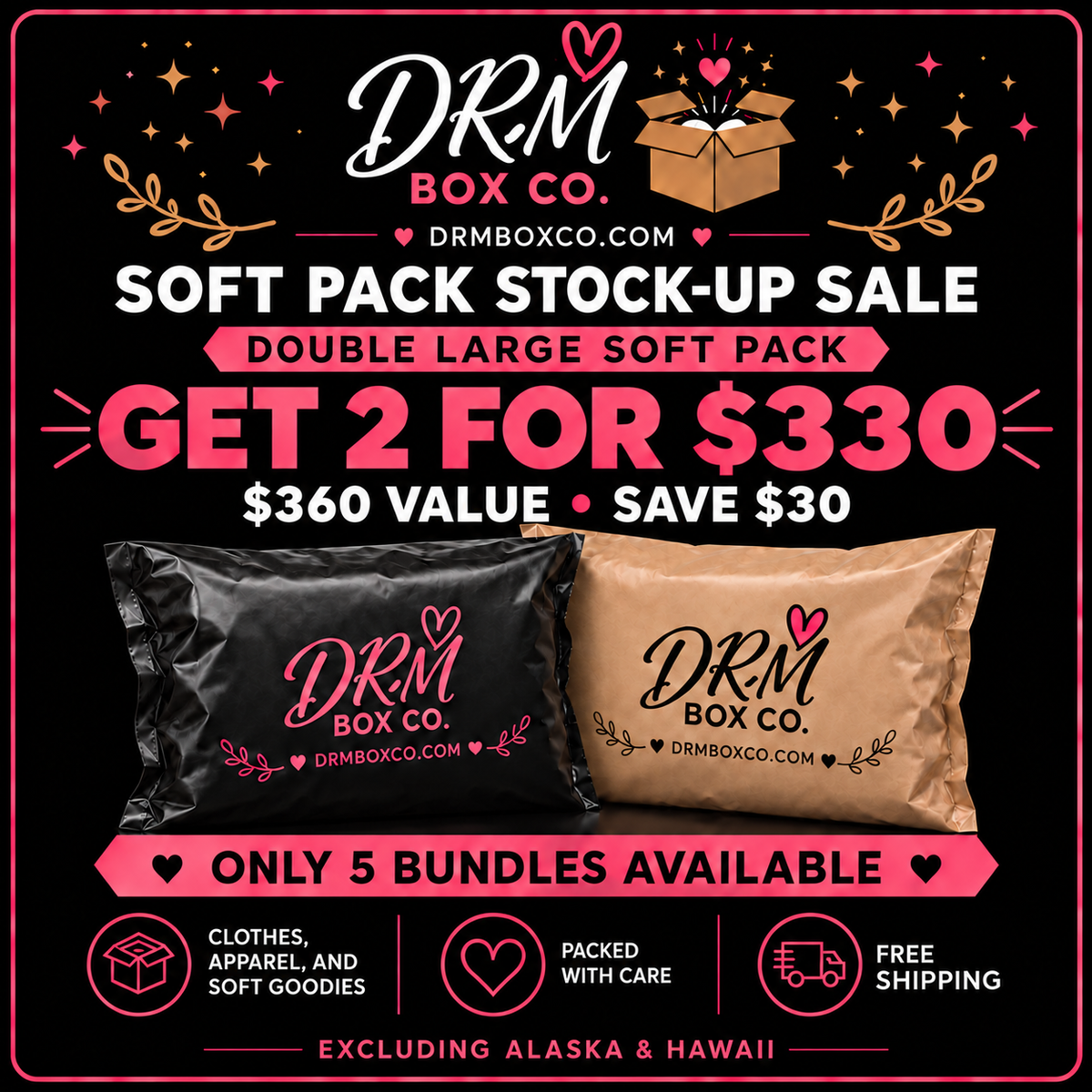 Double Large Soft Pack Bundle